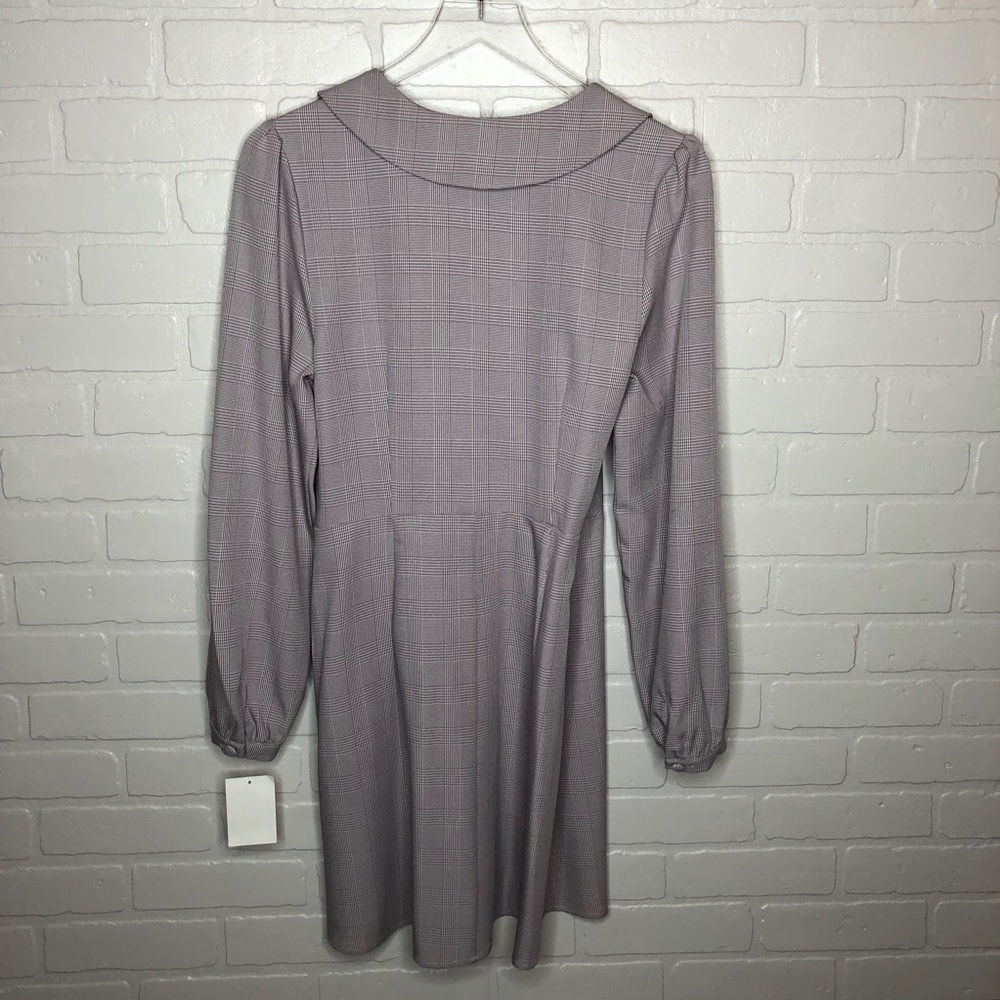 Wayf Rozy Glenplaid Button Down Wrap Dress M - Picture 7 of 8